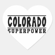 Diseños de la superpotencia de Colorado Pegatina Corazon