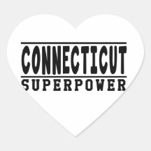 Diseños de la superpotencia de Connecticut Calcomanías De Corazones Personalizadas
