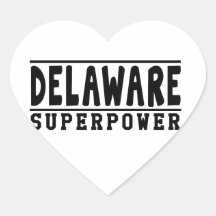 Diseños de la superpotencia de Delaware Pegatinas Corazon