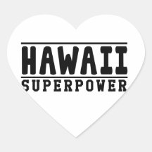 Diseños de la superpotencia de Hawaii Colcomanias Corazon Personalizadas