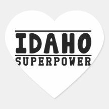 Diseños de la superpotencia de Idaho Pegatinas Corazon Personalizadas