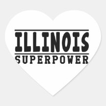 Diseños de la superpotencia de Illinois Calcomanía Corazón Personalizadas