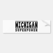 Diseños de la superpotencia de Michigan Etiqueta De Parachoque