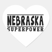 Diseños de la superpotencia de Nebraska Calcomania De Corazon