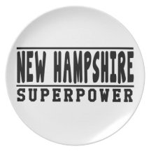 Diseños de la superpotencia de New Hampshire Platos De Comidas