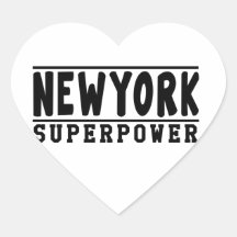 Diseños de la superpotencia de Nueva York Calcomania Corazon