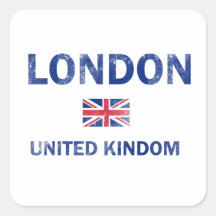 Diseños de Londres Reino Unido Calcomanía Cuadradas Personalizadas