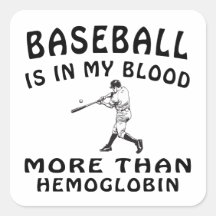 Diseños del béisbol calcomania cuadrada personalizada