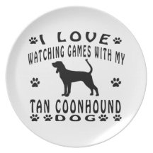 Diseños del Coonhound del moreno Plato De Cena