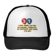 diseños del cumpleaños de 31 años gorros  