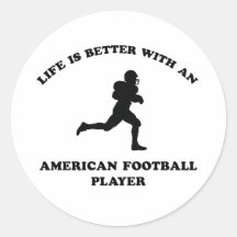 Diseños del jugador de fútbol americano etiqueta