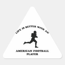 Diseños del jugador de fútbol americano pegatina de triangulo