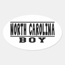 Diseños del muchacho de Carolina del Norte Calcomanía De Oval Personalizadas