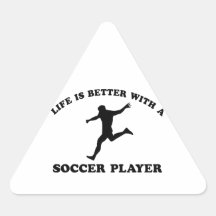 Diseños frescos del jugador de fútbol pegatina de triangulo personalizadas