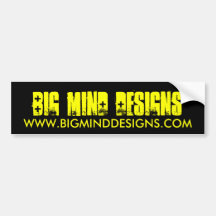 DISEÑOS GRANDES DE LA MENTE, WWW.BIGMINDDESIGNS.CO ETIQUETA DE PARACHOQUE