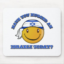 Diseños sonrientes de la bandera de Israel Tapetes De Ratones