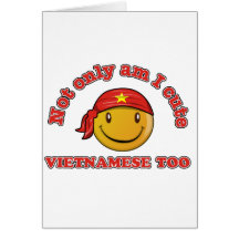 Diseños sonrientes de la bandera de Vietnam Tarjetón
