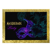 Disfrace el fiesta del dulce dieciséis azul, púrpu invitacion personal 