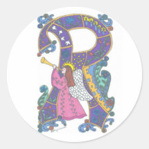 Disfrute el ángel pegatina redonda