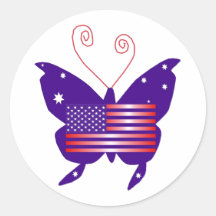Diva americana de la mariposa pegatinas redondas