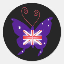 Diva británica de la mariposa pegatinas redondas