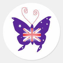 Diva británica de la mariposa pegatinas redondas
