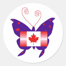 Diva canadiense de la mariposa etiquetas redondas