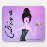 DIVA con un mousepad de la tiara Alfombrillas De Ratón