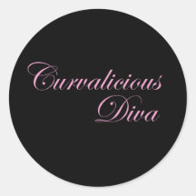 Diva de Curvalicious en rosa Etiqueta Redonda