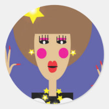 Diva de la estrella etiquetas redondas