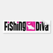 Diva de la pesca pegatina de parachoque