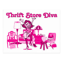 Diva de la tienda de descuento postales