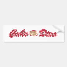 Diva de la torta pegatina de parachoque