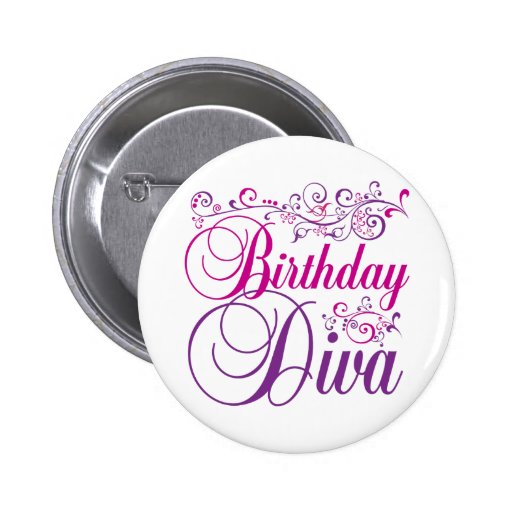 Diva del cumpleaños pin