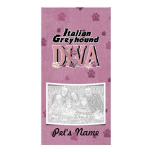 DIVA del galgo italiano Tarjeta Fotografica Personalizada