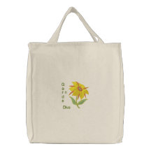 Diva del jardín - flor amarilla bolsa bordada
