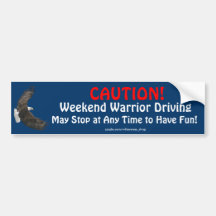 Diversión Bumpersticker del guerrero del fin de se Etiqueta De Parachoque