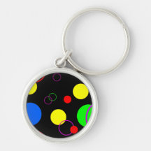DIVERSIÓN COLORIDA DE LOS CÍRCULOS DE LOS LUNARES  LLAVERO PERSONALIZADO
