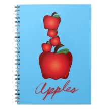 Diversión de las manzanas libros de apuntes con espiral