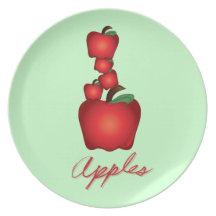 Diversión de las manzanas plato de comida