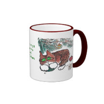 Diversión del navidad del gatito descarado taza de café
