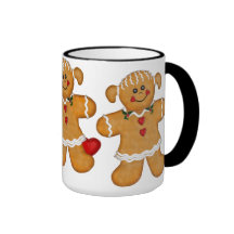 Diversión del pan de jengibre - mujer taza