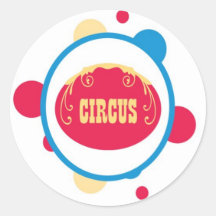 diversión linda polk del circo del pegatina puntos