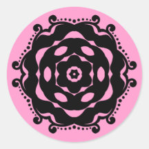 Diversión y flor de lujo geométrica elegante etiquetas redondas