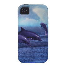 Diversión y juego de los delfínes Case-Mate iPhone 4 funda