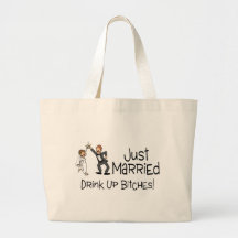 Divertido apenas casado casando la tostada bolsa