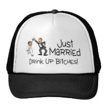 Divertido apenas casado casando la tostada gorra