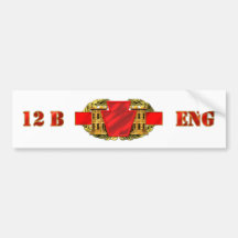 División de infantería del INGENIERO 12B 28vo cuar Pegatina De Parachoque