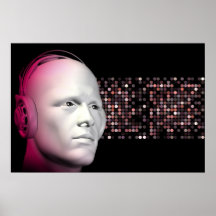 DJ con el poster de los auriculares