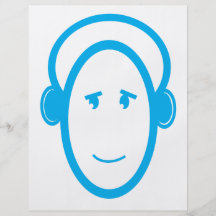 DJ feliz azul Tarjeta Publicitaria
